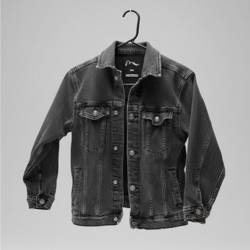 Art Class Brand - Stylish Black Denim Jacket, Grey Hardware, Kids M/8